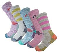 5Pack Women's Multi Performance Cushion Hiking/Outdoor Crew Socks Year Round 5Pack Assortment Solid3P /Stripe2P Small