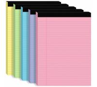 5Packs Legal Pads 8.5 x 11 Inch, 50Sheets/Pack, College Ruled & Perforated Colored Writing Pads, Pads of Paper 8.5 x 11, Lined Note Pads with Sturdy Backing for Office, Business & School Supplies