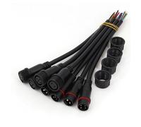 5Pairs Black Waterproof IP65 Male and Female 20cm LED Strip Outdoor Cable Plug Connector EKFBQBGW(5Pairs 3Pin 3x0.75mm)