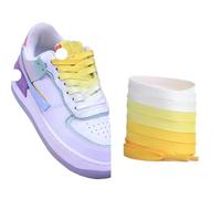 5pairs Flat Shoe Laces Rainbow Shoelaces Men And Women Universal Casual Canvas Shoes Colorful Shoelace For Kids Adults(Lemon yellow,90cm)