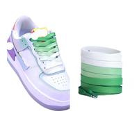 5pairs Flat Shoe Laces Rainbow Shoelaces Men And Women Universal Casual Canvas Shoes Colorful Shoelace For Kids Adults(Herbal green,90cm)