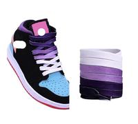 5pairs Flat Shoe Laces Rainbow Shoelaces Men And Women Universal Casual Canvas Shoes Colorful Shoelace For Kids Adults(PURPLE,90cm)