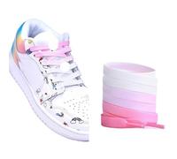 5pairs Flat Shoe Laces Rainbow Shoelaces Men And Women Universal Casual Canvas Shoes Colorful Shoelace For Kids Adults(Pink,90cm)