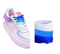 5pairs Flat Shoe Laces Rainbow Shoelaces Men And Women Universal Casual Canvas Shoes Colorful Shoelace For Kids Adults(Sky blue,90cm)