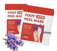 5Pairs Foot Peel Mask for Hard Skin-Foot Mask for Cracked Heel Solution,Dry Feet Care with Lavender,Dead Skin Remover,Exfoliating Socks for Women&Men,Footmasks Baby Soft Skin,Gifts for Self-care
