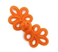 5Pairs Golden Silver Cheongsam Button Five Chinese Knot Buttons Fastener DIY Cheongsam Belt Clothing Sewing Accessories-Orange_a