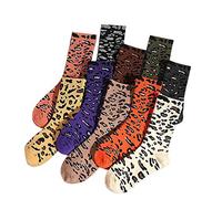 5Pairs Lady Leopard Print Socks Ankle Crew Sock Cotton Stockings Breathable for Female(Random Colors)