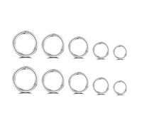 5Pairs Surgical Stainless Steel 16G Sleeper Cartilage Daith Tiny Small Hoop Earrings Mini Septum Hinged Clicker Nose Ring Helix Tragus Piercings Unisex Fashion Huggie Hoops Set 6-14MM
