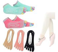 5Pairs Women's toe separator socks, Multicolor Ladies Five Finger Toe Separator Socks, Cotton Low Cut Five Finger Thin Socks，Women Pilates Five Finger Toe Yoga Sport, (UK Size 3-7, EU 35-42)