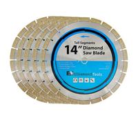5pc 14" Segmented Diamond Saw Blade for Concrete Brick Block and Masonry 14mm Segment Height