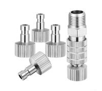 5Pc Airbrush Quick Disconnect Set with Valve-Metal Male Coupler Adapter | Airbrush Quick Disconnect KitMetal Air Hose Coupler Adapter1 8 Inch Threaded Connector SetAdjustable Airflow