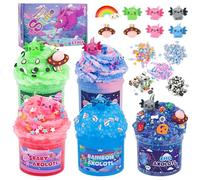 5PC Axolotl Slime DIY Set, Super Soft Butter, Children's Modelling Clay, Toy Gifts, Slime as a Party Gift, Birthday, Halloween, for Girls and Boys