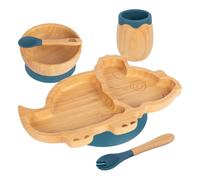 5pc Bamboo Dinosaur Baby Weaning Set Tiny Dining Navy One Size
