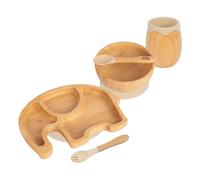 5pc Bamboo Elephant Baby Weaning Set Tiny Dining Beige One Size