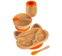 5pc Bamboo Fox Baby Weaning Set Tiny Dining Orange One Size