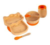 5pc Bamboo Llama Baby Weaning Set Tiny Dining Orange One Size
