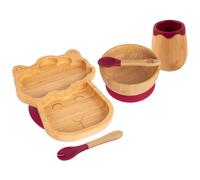 5pc Bamboo Llama Baby Weaning Set Tiny Dining Red One Size