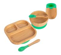 5pc Bamboo Segmented Baby Weaning Set Tiny Dining Green One Size