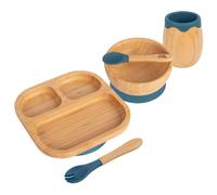 5pc Bamboo Segmented Baby Weaning Set Tiny Dining Navy One Size