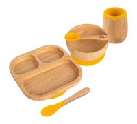 5pc Bamboo Segmented Baby Weaning Set Tiny Dining Yellow One Size