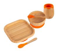 5pc Bamboo Square Baby Weaning Set Tiny Dining Orange One Size