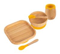 5pc Bamboo Square Baby Weaning Set Tiny Dining Yellow One Size