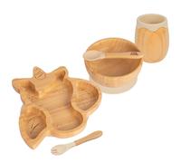 5pc Bamboo Unicorn Baby Weaning Set Tiny Dining Beige One Size