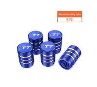 (5pc-blue) 5PCS High Quality Car Automobile Wheel Tire Valve Cap Airdust Cover Accessories for Audi TT TTS TTRS 8J 8n 8s Mk1 2 3 SLine Logo