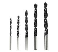 5PC Brad Point Wood Drill Bit Set - 4mm, 5mm, 6mm, 8mm & 10mm - Carbon Steel Drill Bits for DIY, Furniture Repairs & Woodworking (5pc Drill Set)