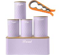 5pc Bread Bin & Canister Set with Can Opener