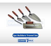 5Pc Builders Trowel Set Building High Quality Steel Soft Grip Handle Diy Tools