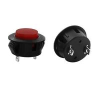5pc Card type vertical 2p normally open press through self-reset click red round button power switch Short no lock Industrial Switches