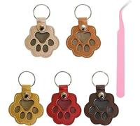5Pc Dog Hair Collector Keychain Charm Memorial Storage Box, Pet Memory Collector,Pet Hair Memorial Keepsake,Pets Fur Keepsake Keyring for Collecting Hair With Snap Button,Pet Memorial Gifts