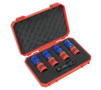 5pc Double Ended Impact Socket Set 1/2"Sq Drive Alloy Wheel 18.5 x 19.5, 19 x 21