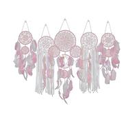 5pc Dreamcatcher Moon and Star Hanging Over The Bed Handmade Dream Catcher Wall Hanging Bohemian Dreamcatcher Wall Home Decor Gifts for Mom, Gifts for Women, Gifts for Girls,Pink