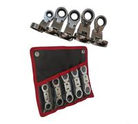 5pc for stubby Ratchet Spanner Set 8-19mm 12-Point Grip 5pc for | Flexible head design, 30° return angle, tight space for access, chrome vanadium steel, 8-19mm range