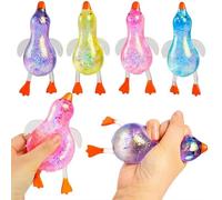 5pc Glitter Ducks Squish y,Cute Duck Squish y Sugar Stress Ball,Soft Duck Stress Fidget Gifts For K Easter Ball,StressRelief