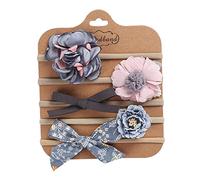 5pc Hair Accessories Headbands Ribbon Bowtie Floral Shape Elastic Hair Bands for Newborn Baby Taking Photos Headwear Photography Headband Holder Polyester Fiber Girl