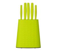 5Pc Knife Set With Storage Block, Lime Green