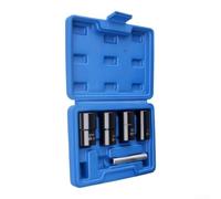 5pc Lug Nut Extractor Set 1/2 Drive for Stripped Bolts - Spiral Grip Sockets Rusted Wheel Nut Remover Kit 17-22mm