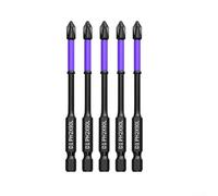 5PC Magnetic Batch Head Cross Screwdriver Bits PH2 Hardened Alloy Steel Non Slip for Reliable Fixing and Drilling (5pcs 90mm)