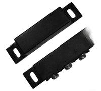 5PC Magnetic Contact Switch Set for Entryway Alarm ABS Housing Wired Reed Sensor 15-25mm Detection Range Indoor Outdoor Use White or Black 5.5x2.2x1.1cm Mountable Security Monitors(Black)