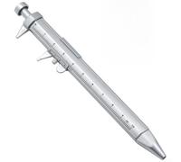 5pc Multifunction Vernier Caliper Pen 0.5mm Gel Ink Roller Ball, Measuring Writing Tool with Clear Graduations for Office School Technical Drawing, Pocket