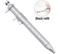 5pc Multifunction Vernier Caliper Pen with 0.5mm Gel Ink for Writing and Measuring, 150mm Plastic Caliper Design Tool for Office, School
