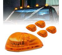 5pc OLS Amber LED Cab Lights [DOT/SAE Certified] [12 LED] [Waterproof] [Heavy Duty] LED Roof Top Marker Clearance Running Lights - (Universal Fit or Replacement for 94-98 Dodge Ram)