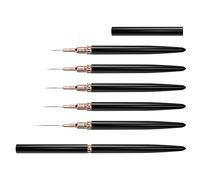 5PC Professional Nails Brush Set With Textured Handle Flexible Bristles For Precise Lines & Stenciling Work Nail Art Brushes For Painting And Detailing