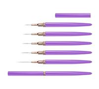 5PC Professional Nails Brush Set With Textured Handle Flexible Bristles For Precise Lines & Stenciling Work Nail Art Brushes For Painting And Detailing