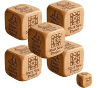 5Pc Quilter’s Dice | 5cm Quilting Wooden Dice | Handmade Sewing Dices Game with 6 Engraved Quilting Tasks | Creative Engraved Craft Wooden Blocks Decision Dices Toy Gift for Sewists