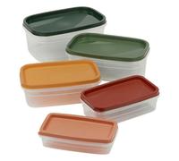 (5Pc Rectangle Set) 5-Piece Plastic Food Storage Set with Airtight Lids