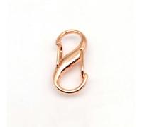 5pc Repair Connect Shorten Leather Bag Handbag Shoulder Chain Strap Pendant Key Ring Snap Clip Trigger Metal S Type Shape Buckle-Rose Gold